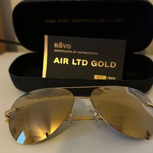 Revo Air LTD Gold Aviator Sunglasses